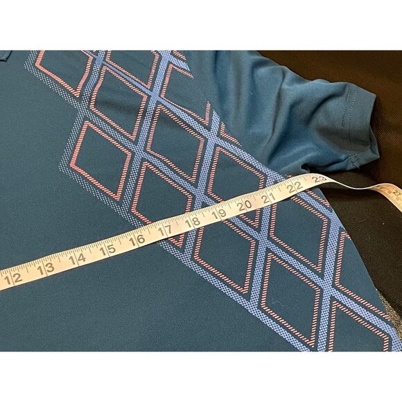 PGA Tour Pro Series Blue Golf Shirt with Diamond Design Sz L - Picture 6 of 8